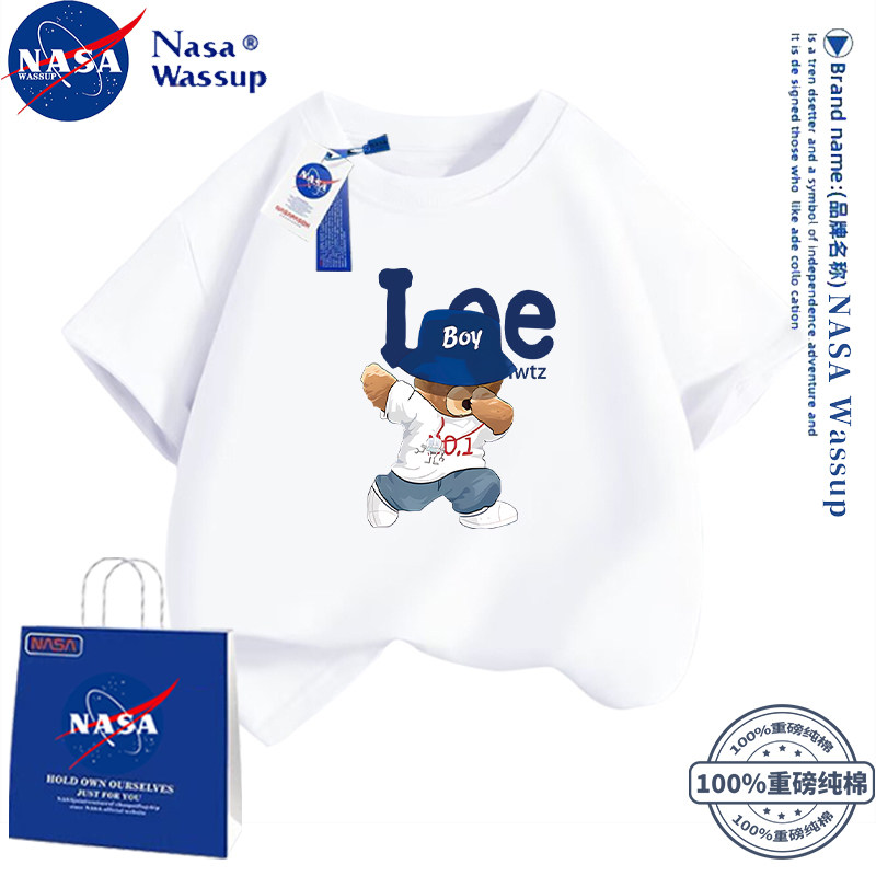 NASA联名亲子纯棉T恤夏班服定制