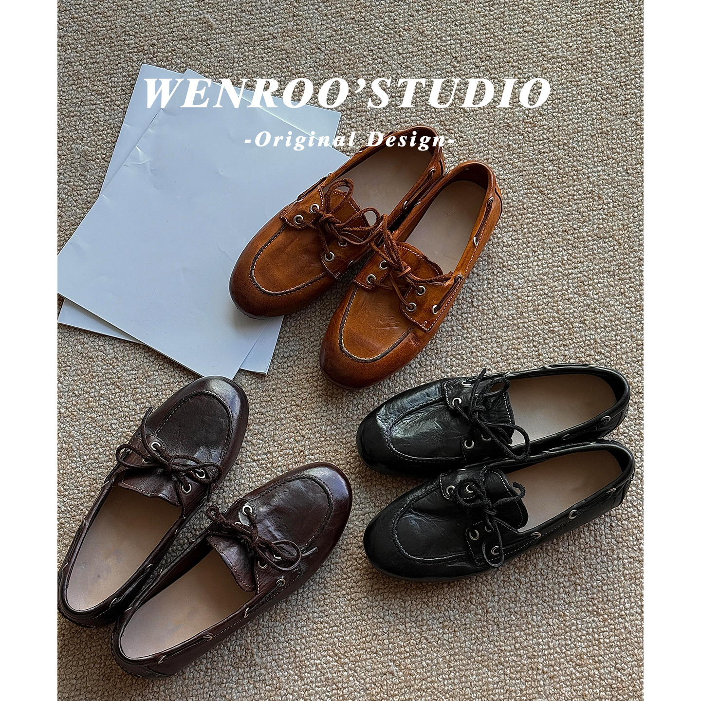 复古蝴蝶结平底乐福小皮鞋女2026