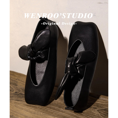 韩星同款绑带平底芭蕾玛丽珍鞋女