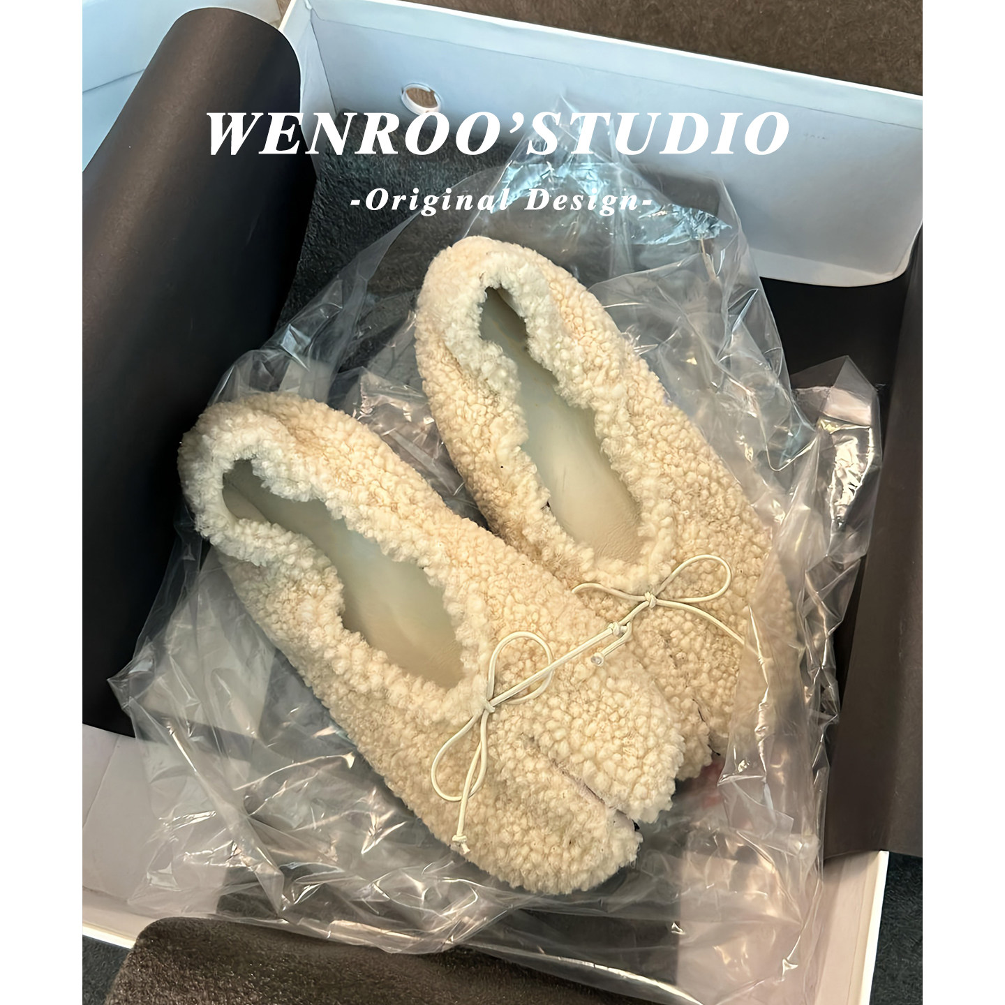 法式甜美分趾毛毛鞋女冬外穿新款