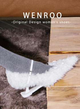 法式白色羊羔卷毛毛高跟鞋女2025秋冬新款气质加绒保暖玛丽珍单鞋