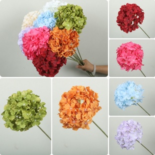 婚庆新款72片单枝绣球高端仿真花艺布置假花婚礼地排插花花材装饰