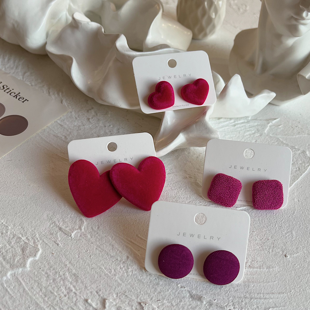 ins博主火龙果梅子色925银耳钉