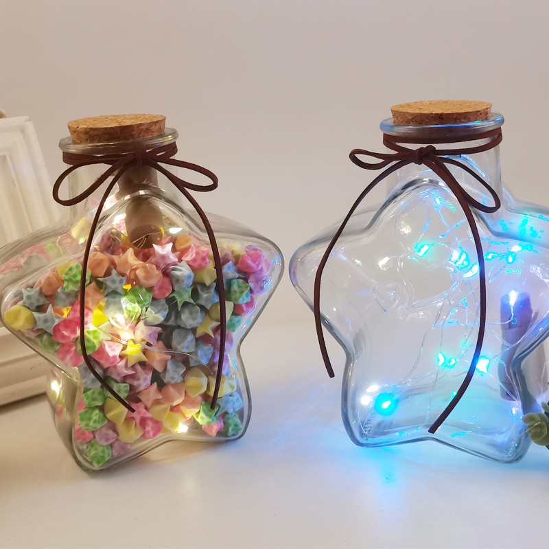 五角星夜光星星许愿瓶玻璃空瓶