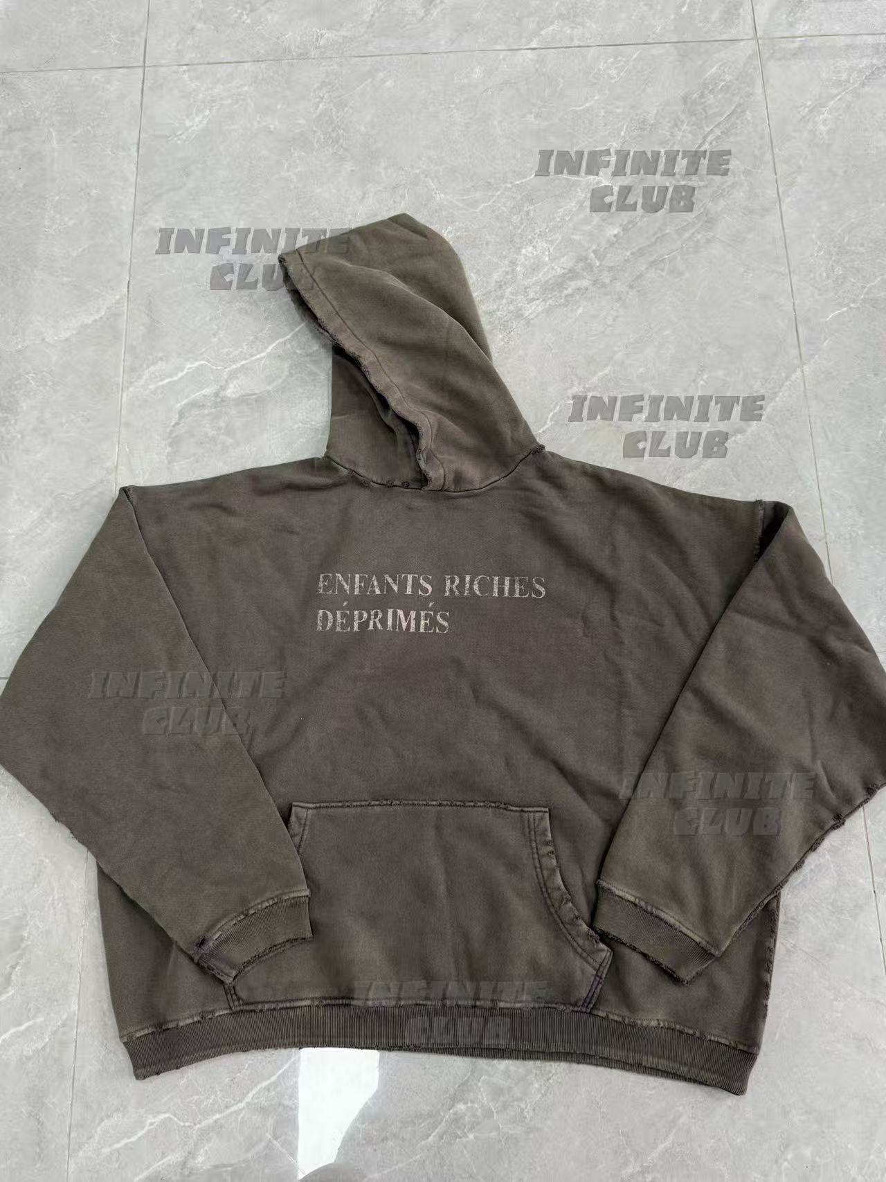thumbnail for Melancholy rich second-generation ERD heavy sweatshirt American distressed destruction washed wormhole hoodie Loren with the same style