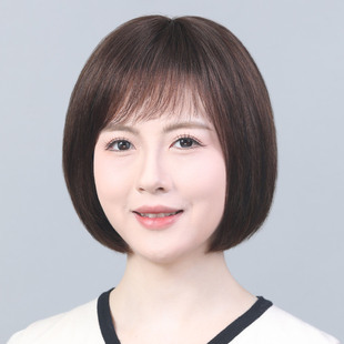 中年女士真发假发全头套女真人发丝妈妈款时尚薄款自然波波头短发