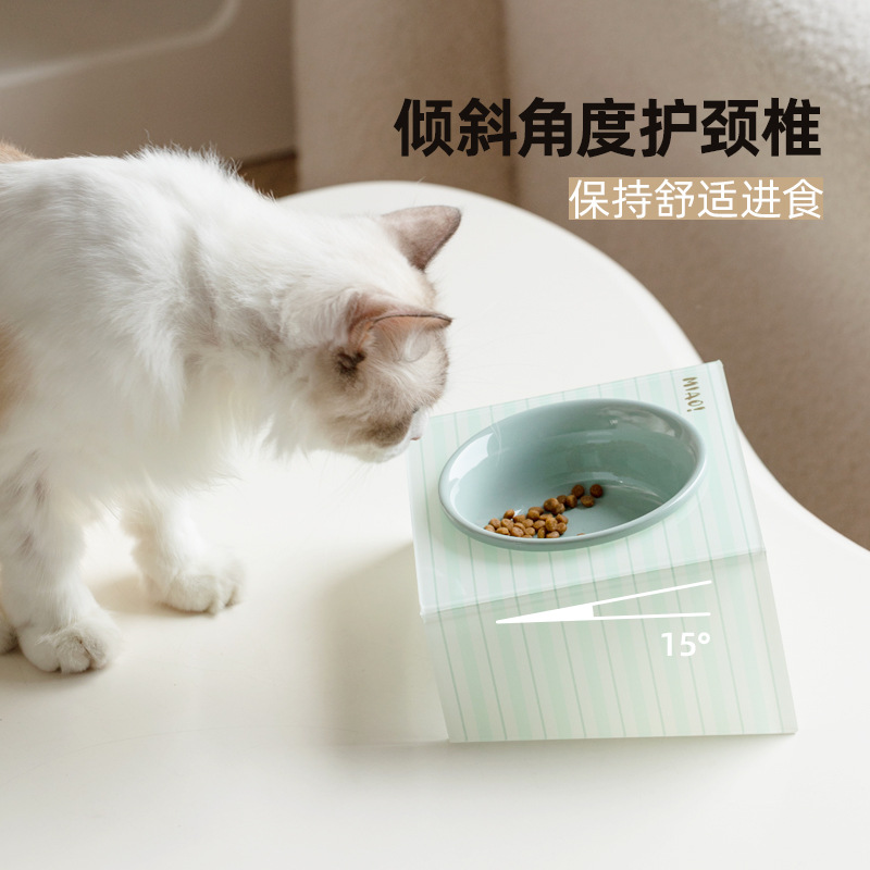高脚陶瓷宠物碗猫狗食盆