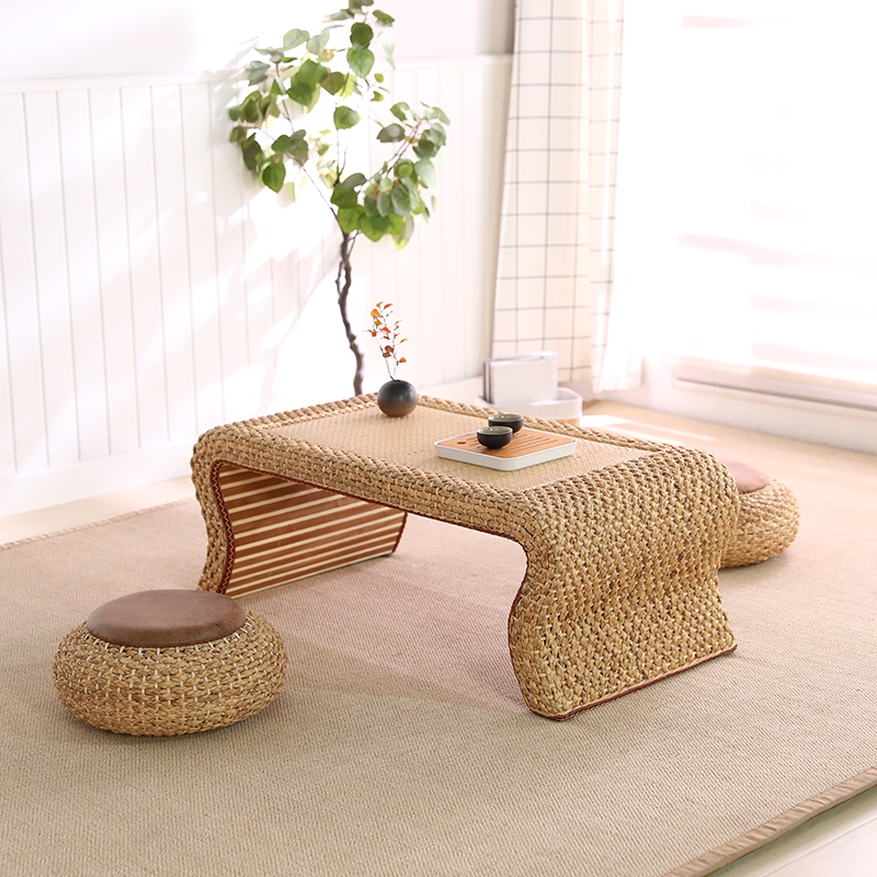 藤编榻榻米茶几飘窗小桌子日式