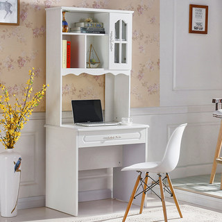 欧式书桌书架组合地中海80cm小户型写字学习桌台式家用白色电脑桌