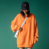 2025秋季 街头潮牌字母印花圆领卫衣女情侣宽松休闲嘻哈上衣潮流男