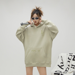 ONE PASS 街头潮牌字母连帽卫衣男女款2023春季新款宽松嘻哈上衣