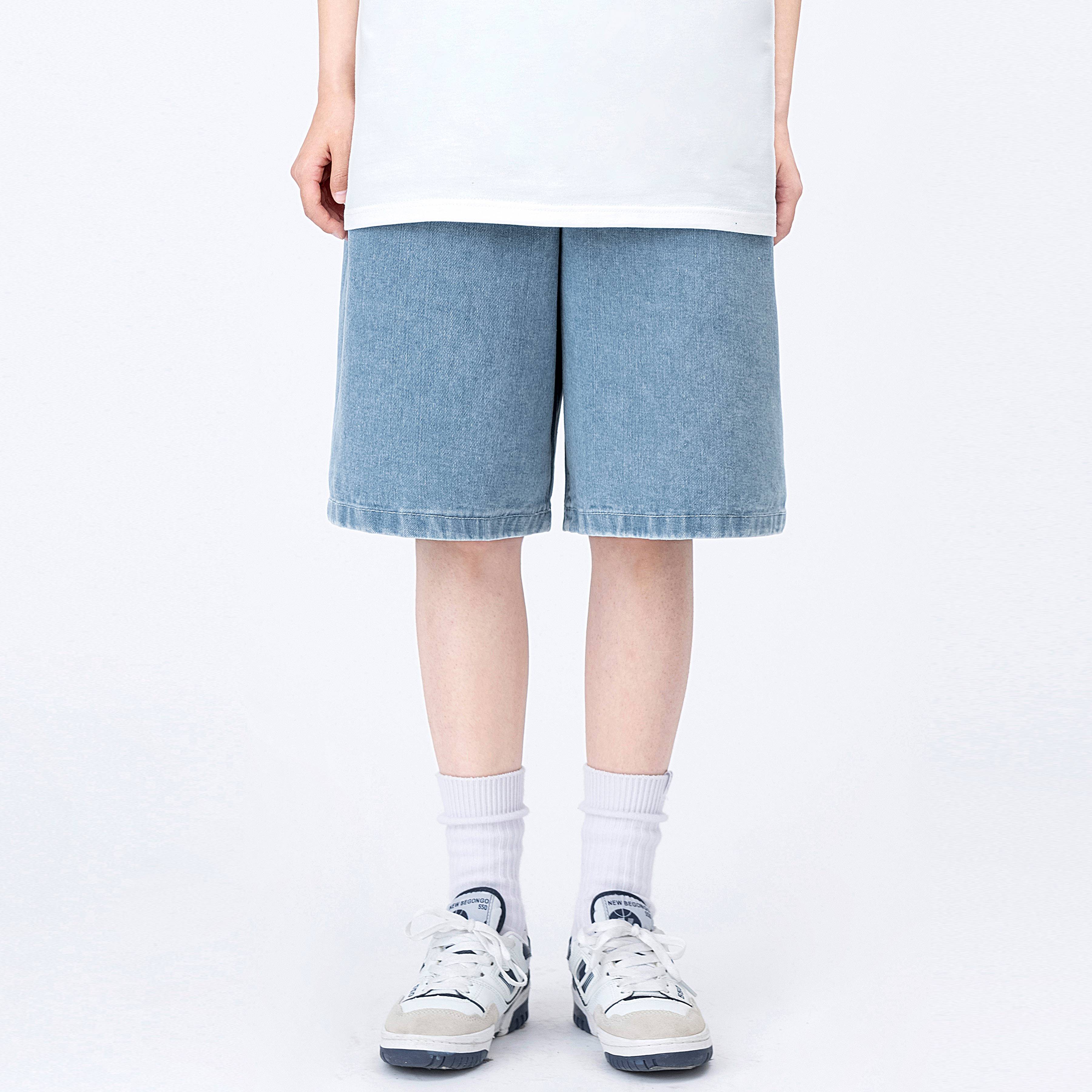 夏季休闲松紧腰牛仔短裤女图片