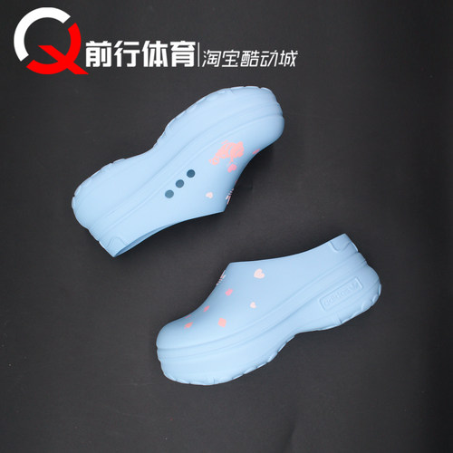 adidas阿迪达斯女蓝色运动拖鞋