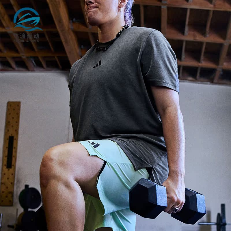 Adidas/阿迪达斯男士健身短袖