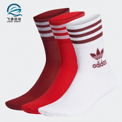 阿迪达斯男女中筒运动袜