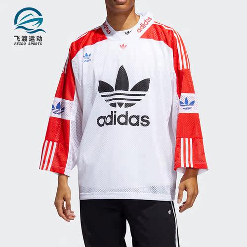 Adidas/阿迪达斯正品三叶草BL TREF JERSEY男子透气套头衫FM1586