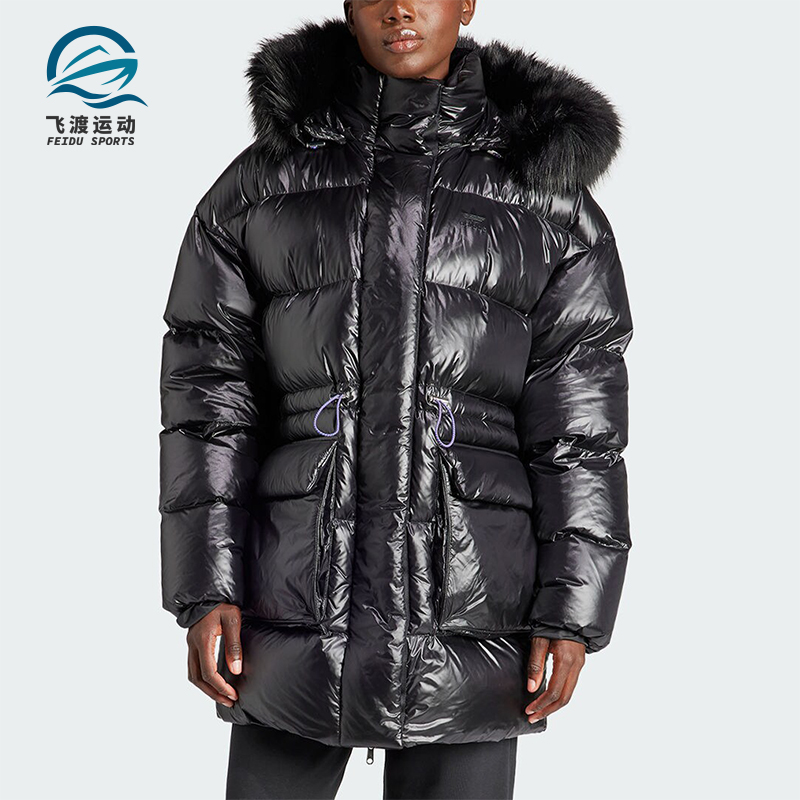 女子可拆卸毛领保暖运动羽绒服