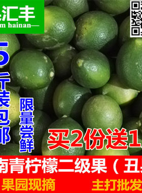 海南新鲜餐厅水果5斤包邮青柠檬