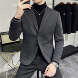 咖啡加厚保暖毛呢西服男士商务休闲呢子西装外套DX2219-特P100，男装西服套装，星座197