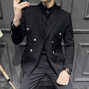 大码高品质双排扣商务西装新郎结婚西服男套装潮LJT2212-P215图片