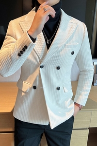 高品质 雪尼尔 英伦商务男士西装双排气质西服外套帅DX2405-P155图片