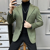 法式大领子高品质麂皮绒西装外套男修身浅棕色西装XZ5533-P155，男装西服套装，星座197