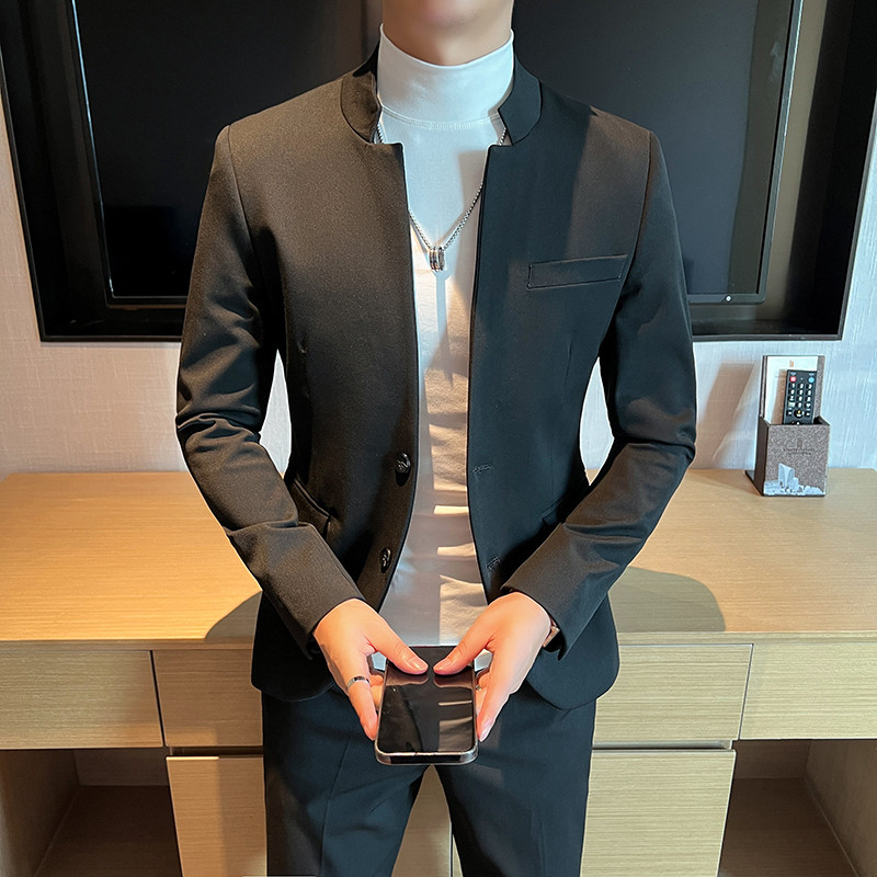 秋冬高品质中式立领西装高级感男装中山装单件西服DX2306-P155,男装西服套装,星座197