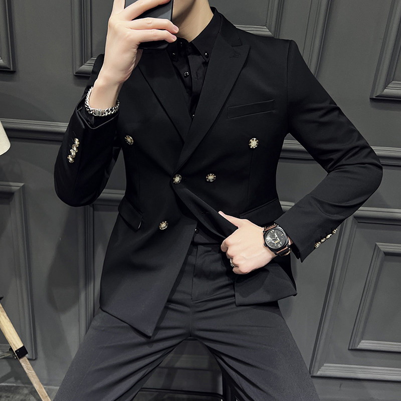 大码高品质双排扣商务西装新郎结婚西服男套装潮LJT2212-P215,男装西服,星座197