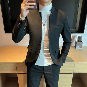 2025 高品质 中式立领西装 男中山装 二件套西服套装LJT2306-P210，男装西服，星座197
