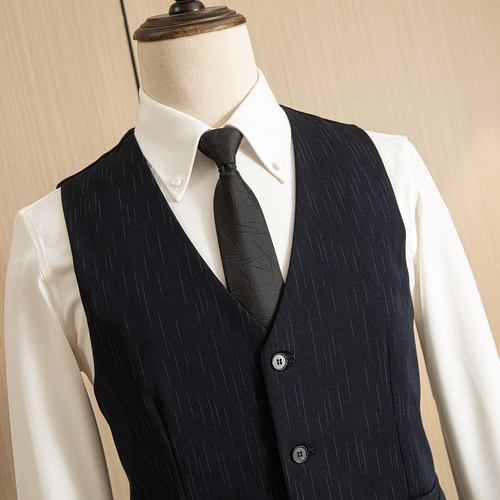 M~7XL 大码 暗条纹马甲男伴郎团兄弟装  单件马甲  MJ2588-P60