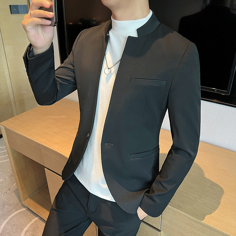 2025高品质西服男套装立领中山装新中式无领西装LJT2305-P210,男装西服,星座197