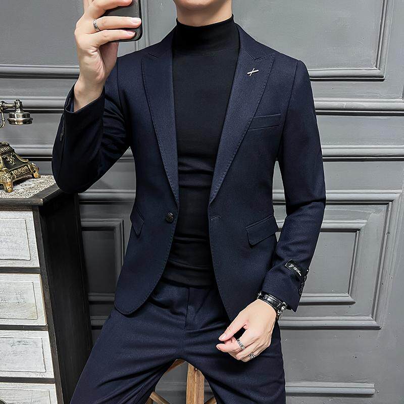 高品质男士通勤修身休闲西服青年套装结婚商务二件套LJT198-P240,男装西服,星座197