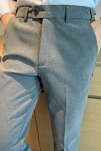 高品质 新款高品质西裤腰部松紧高品质休闲裤黑色裤子XK5201-P80图片