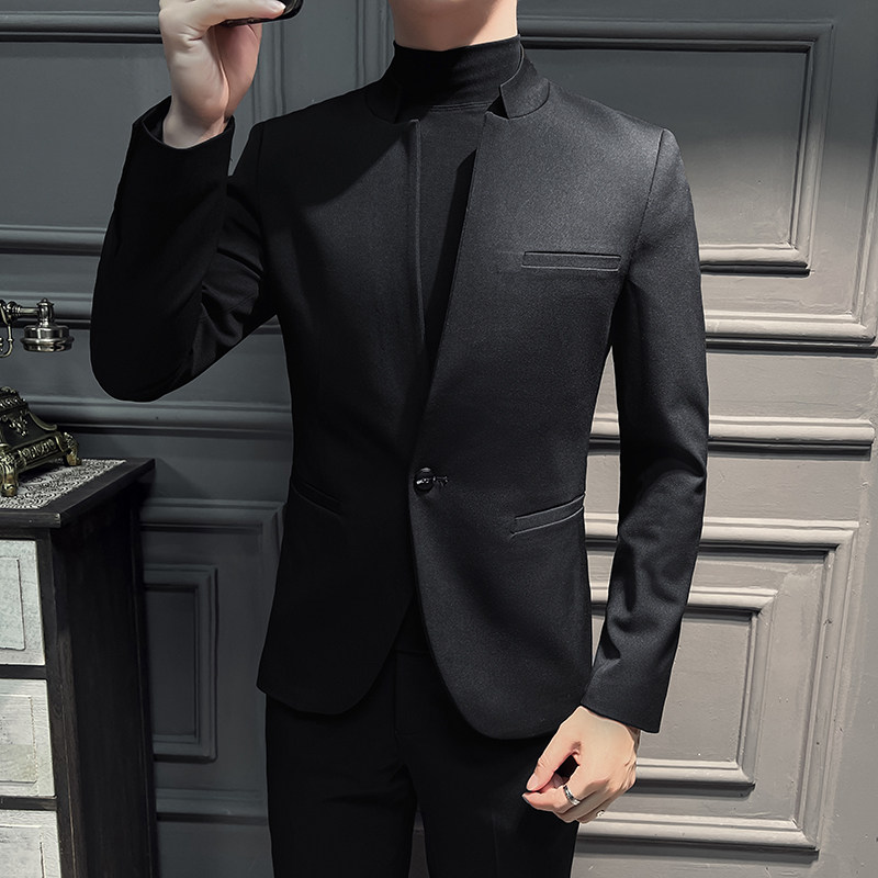 2025春装西服男套装立领中山装潮外套新中式立领西装LJT2305-P210,男装西服,星座197