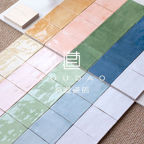 彩色手工砖厨房卫生间墙砖背景砖