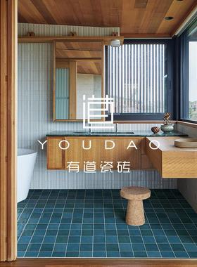 有道 渐变蓝色手工砖厨房卫生间阳台墙砖餐厅酒吧店铺背景墙瓷砖