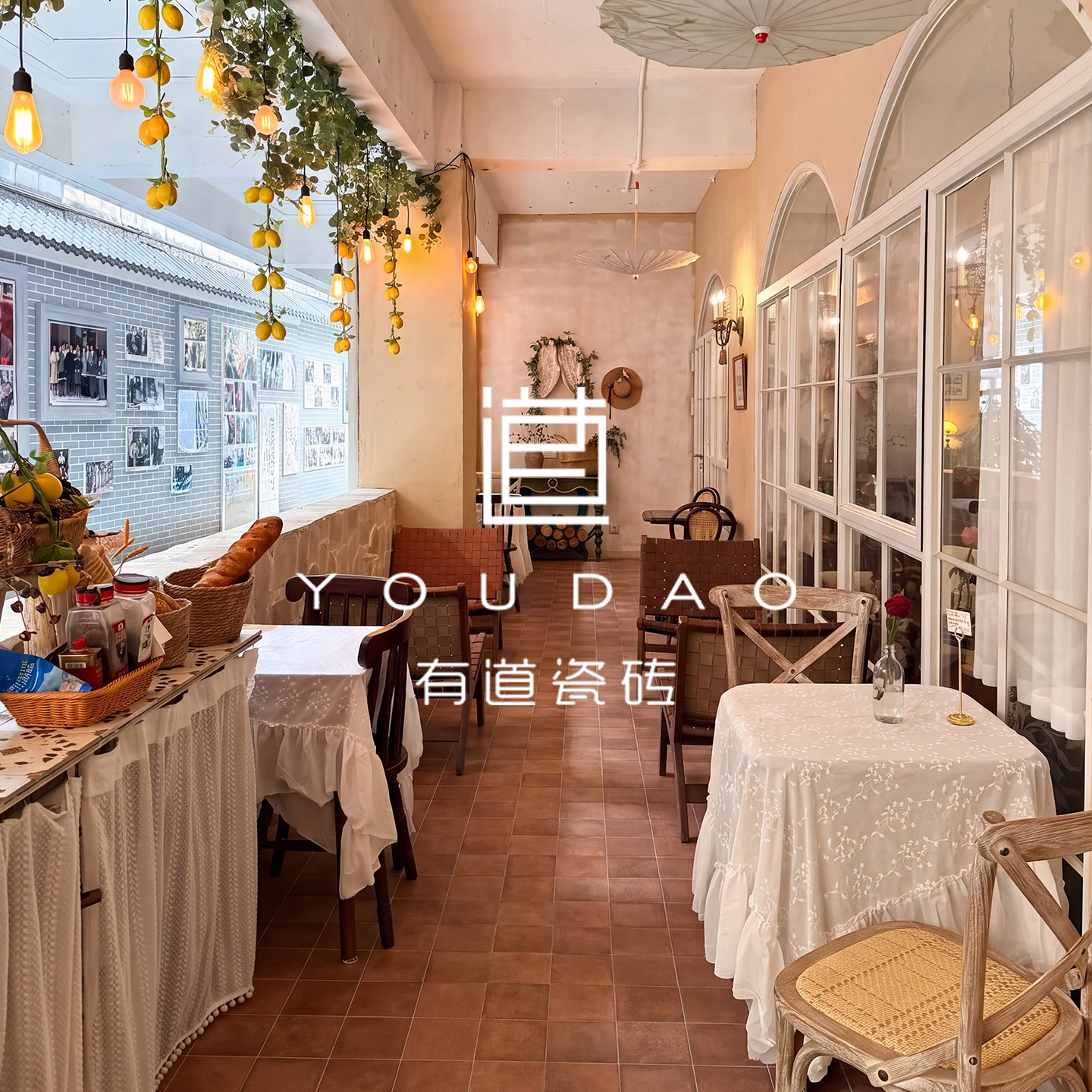 彩色做旧陶土砖厨房卫生间阳台地砖咖啡厅餐饮店工装民宿防滑瓷砖