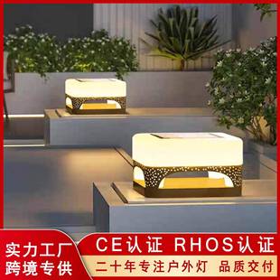 新款柱头灯防水太阳能围墙灯户外庭院门柱灯室外柱子灯别墅大门灯
