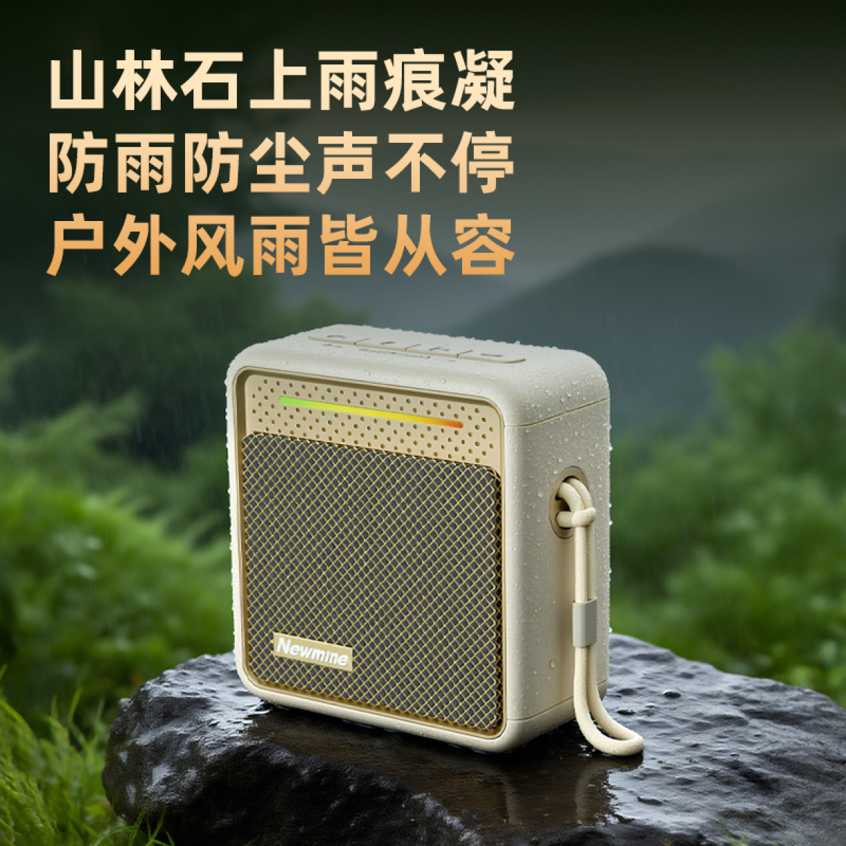 纽曼无线蓝牙音箱蓝牙5.4超重低音插卡插U盘蓝牙TWS串联LED氛围灯