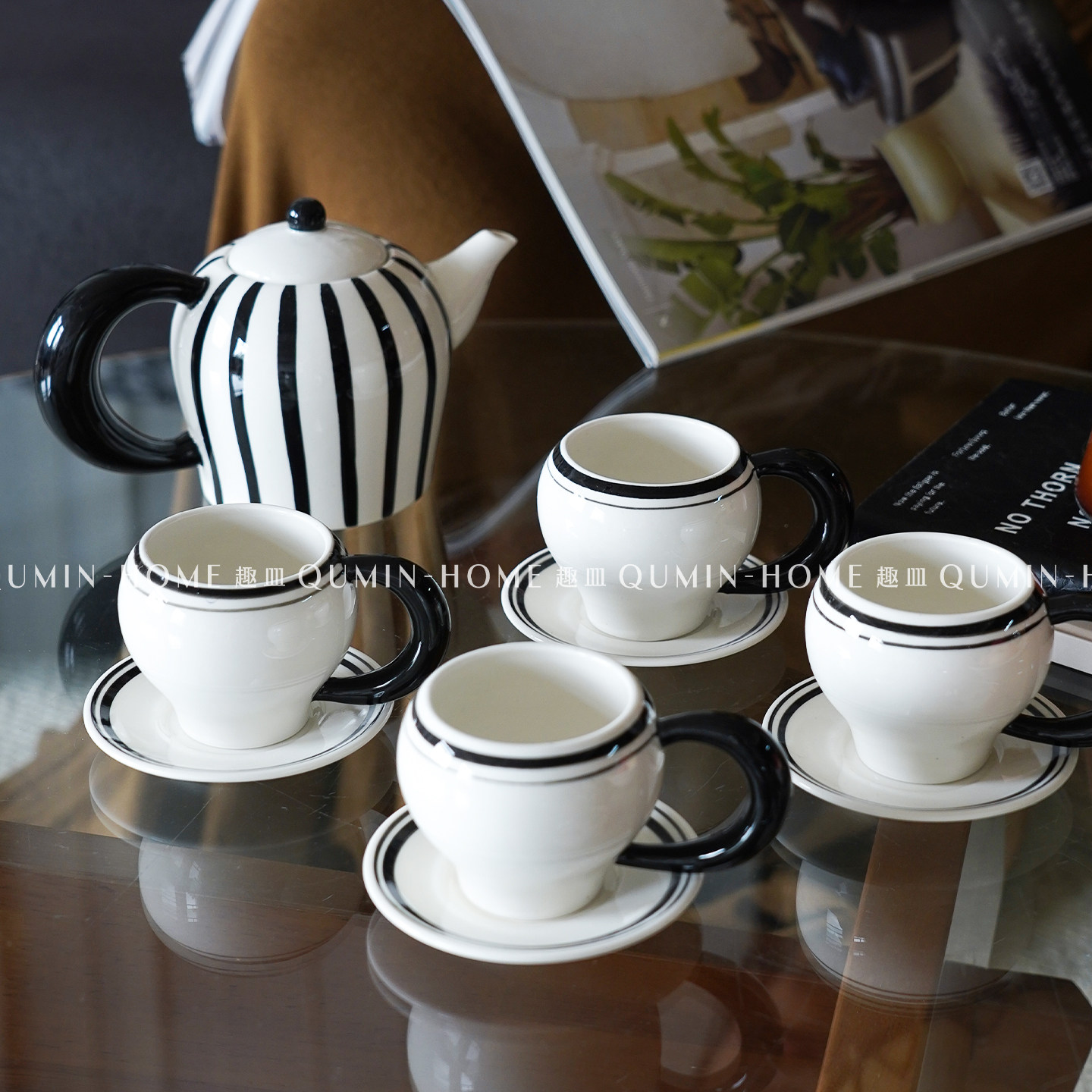 趣皿复古下午茶茶具高颜值家用客厅茶几陶瓷茶杯碟茶壶水具套装