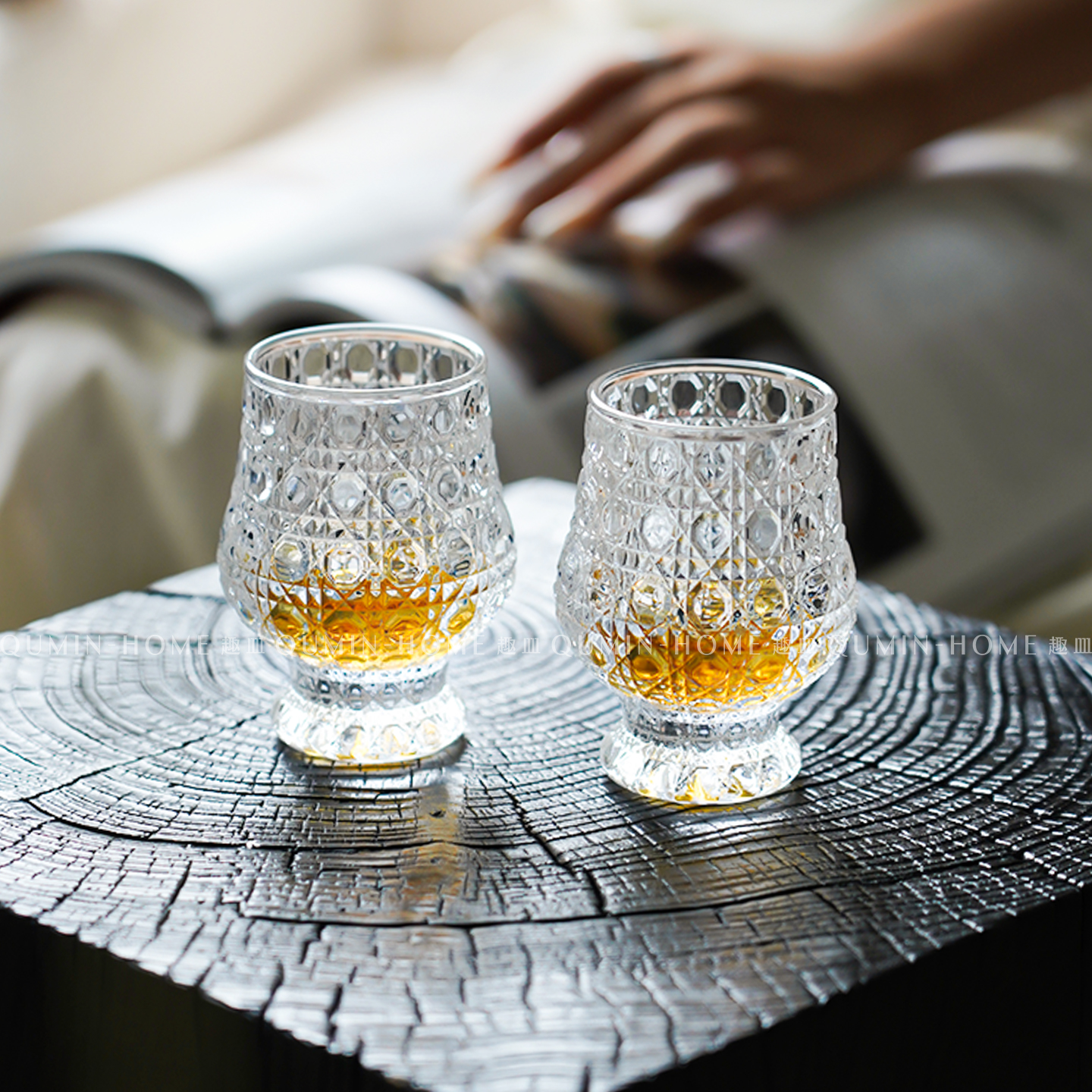 趣皿高级感玻璃杯家用微醺小闻香杯威士忌品鉴杯试酒杯洋酒甜酒杯