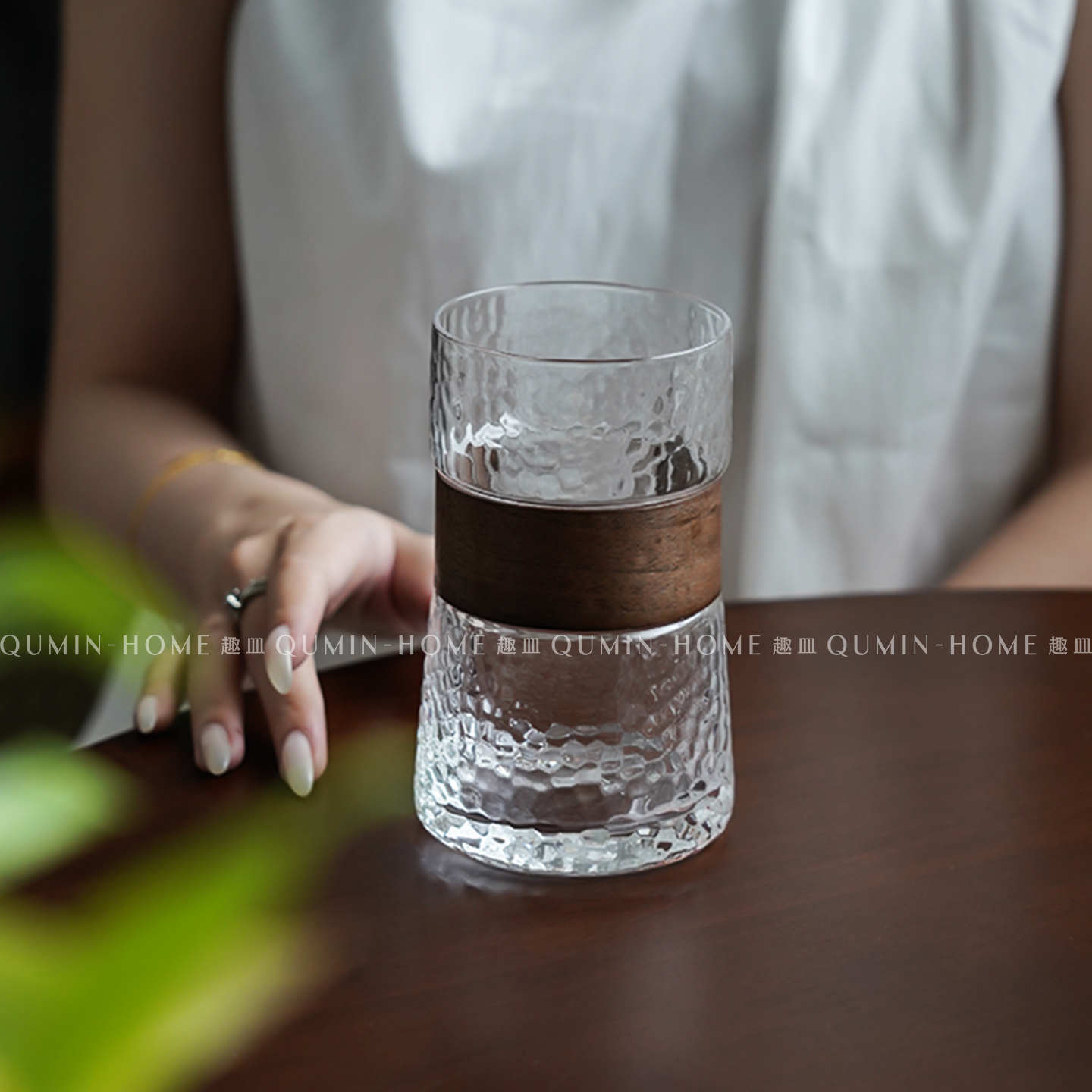 趣皿复古咖啡杯简约风水杯冰美式饮品杯玻璃杯冷饮杯早餐喝水杯子