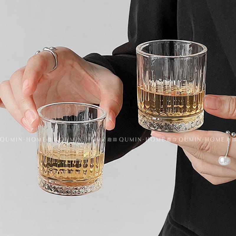 ins风高脚玻璃威士忌杯