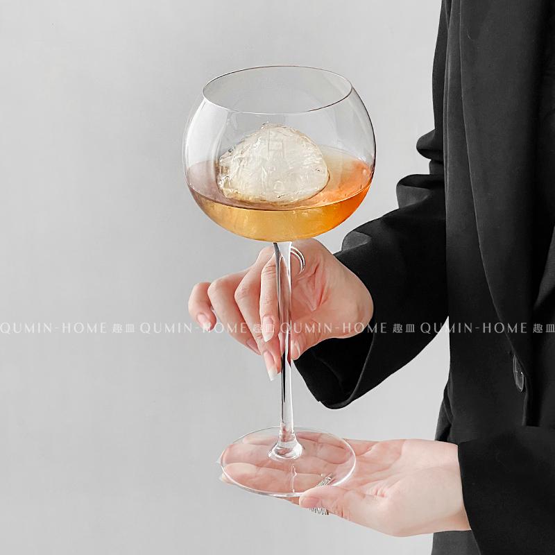 趣皿ins风高脚杯玻璃杯红酒杯香槟杯起泡酒杯高颜值葡萄酒杯家用