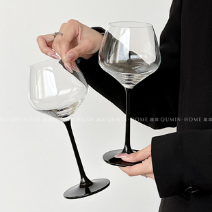 趣皿 勃艮第高脚杯中古葡萄酒红酒香槟杯轻奢玻璃sensory感官杯子