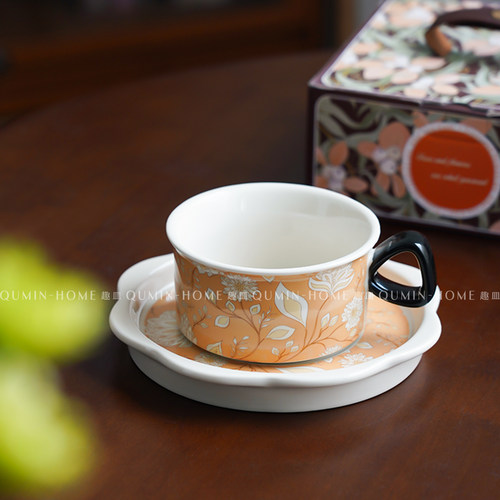 趣皿复古咖啡杯碟高颜值精致茶杯马克杯套装礼盒家用喝水杯饮品杯