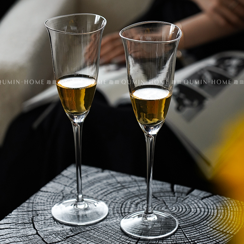 趣皿法式红酒杯高级感葡萄酒杯轻奢香槟杯家用玻璃高脚杯起泡酒杯