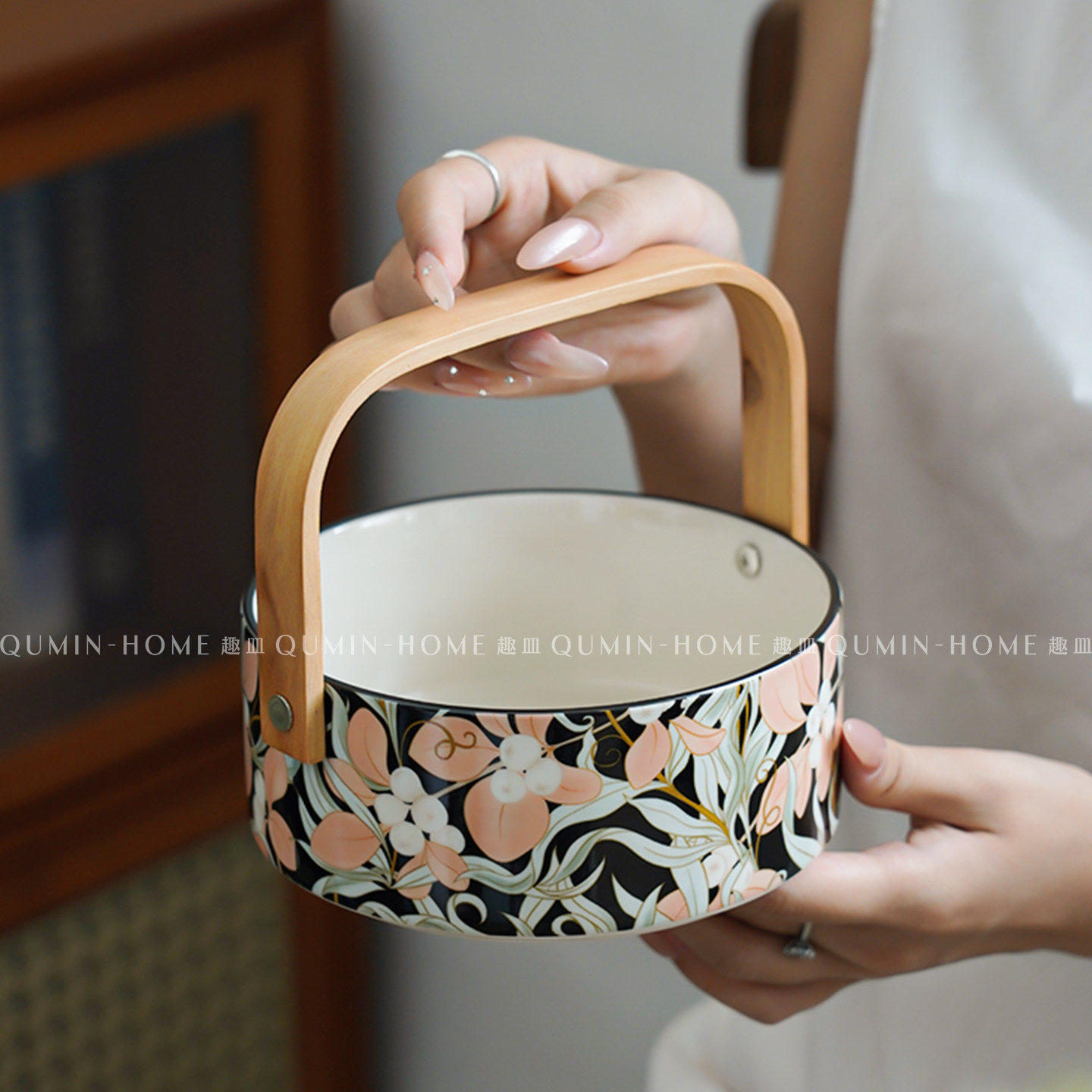 趣皿创意高颜值水果盘精致客厅茶几下午茶点心盘陶瓷零食干果提篮,餐饮具,果盆/果盘/果篮,淘宝优惠券,粉丝福利购,淘宝优惠卷