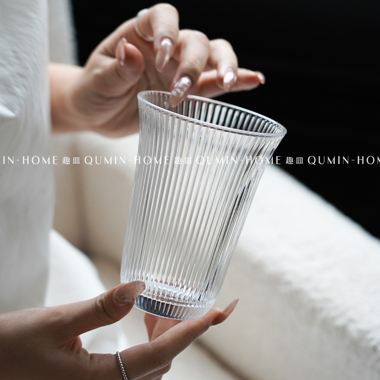 趣皿ins阔口加厚冰美式拿铁咖啡杯家用特调鸡尾酒杯玻璃杯冷饮杯