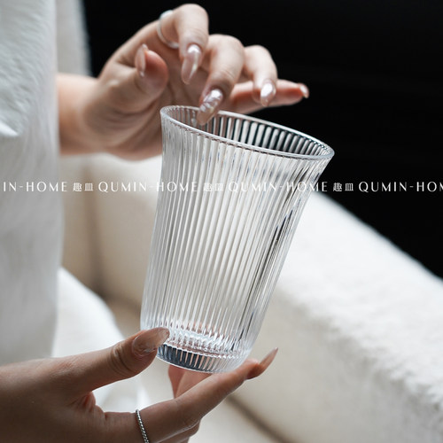 趣皿ins阔口加厚冰美式拿铁咖啡杯家用特调鸡尾酒杯玻璃杯冷饮杯